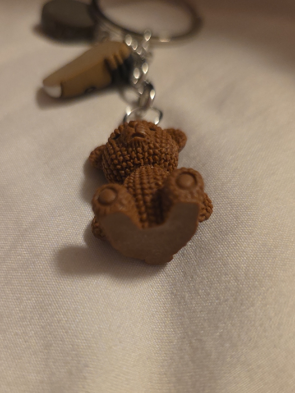 Brown Teddy Bear & Coffee Charm Keychain - Picture 7 of 12
